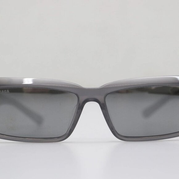 Balenciaga BB0047S 003 Gray Cat-Eye Shiny Sunglasses - Picture 1 of 15